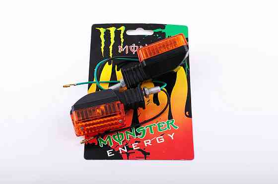 Повороти, міні (пара) прямокутні (чорні, жовте скло, mod:1) (чорні, жовте скло, mod:1) XJB Київ