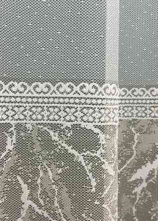 Тюль VR-Textil 1668т Жакард Білий з бежевим 400х270 см (42-0996) Київ