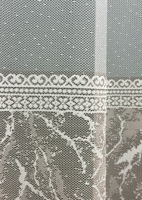 Тюль VR-Textil 1668т Жакард Білий з бежевим 400х270 см (42-0996) Київ - фото 6