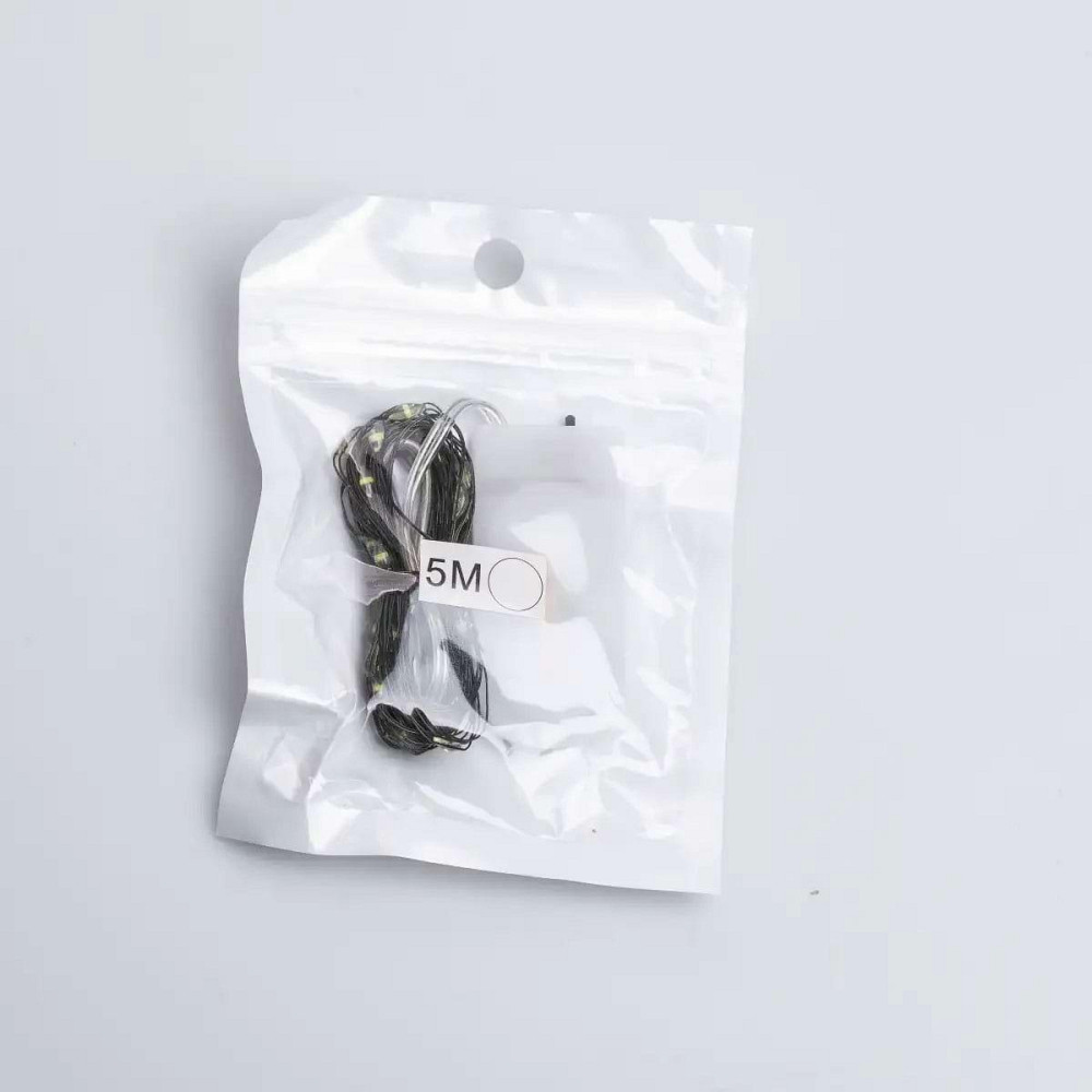 Светодиодная гирлянда Роса 5 метров на батарейках 50 led нить на зеленом проводе белая 50L5MGW Киев - изображение 7