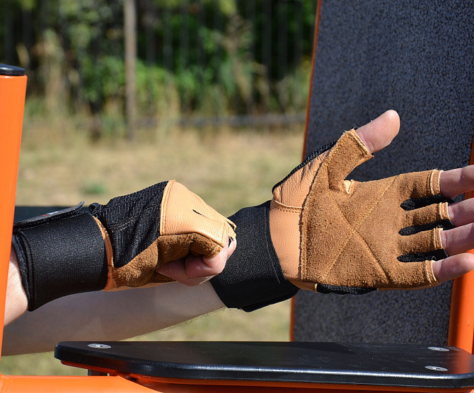 Рукавички для фітнесу MadMax MFG-269 Professional Brown M Каменское - изображение 7