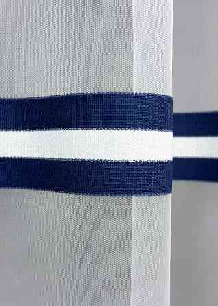 Тюль VR-Textil 1773т Фатин полосы Синий с белым 300х270 см (42-0764) Киев
