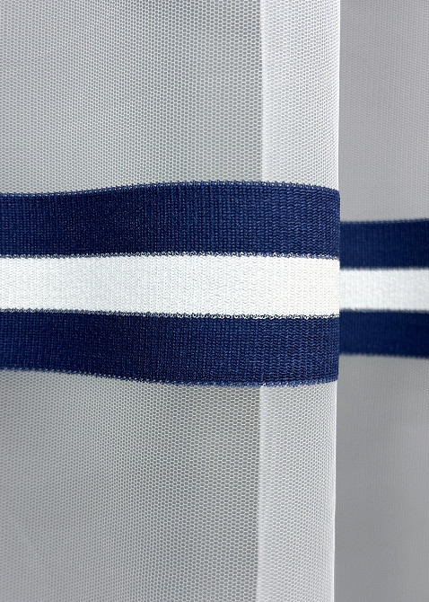 Тюль VR-Textil 1773т Фатин полосы Синий с белым 300х270 см (42-0764) Киев - изображение 6