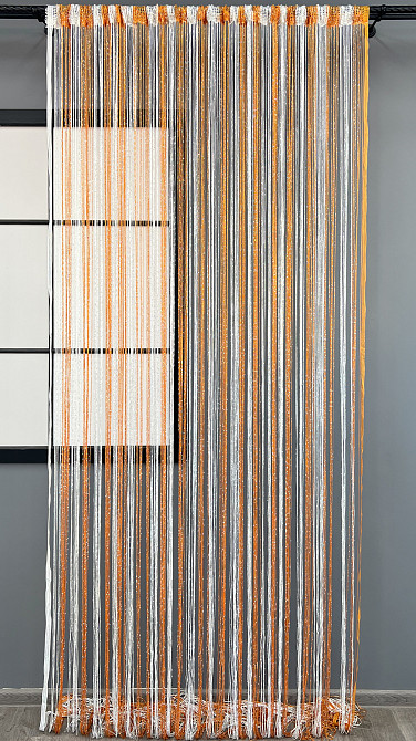 Штори-нитки з люрексом Білий з помаранчевим 300х300см 1 шт (61-128) Київ - фото 2