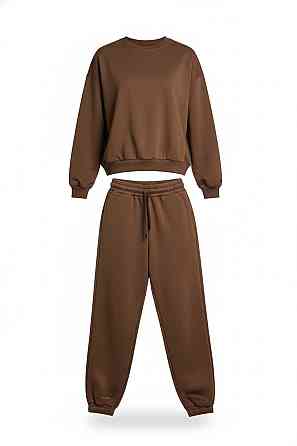 Костюм женский Quzen 470-471 свитшот и джогеры на резинке оверсайз, коричневый, S/M Киев