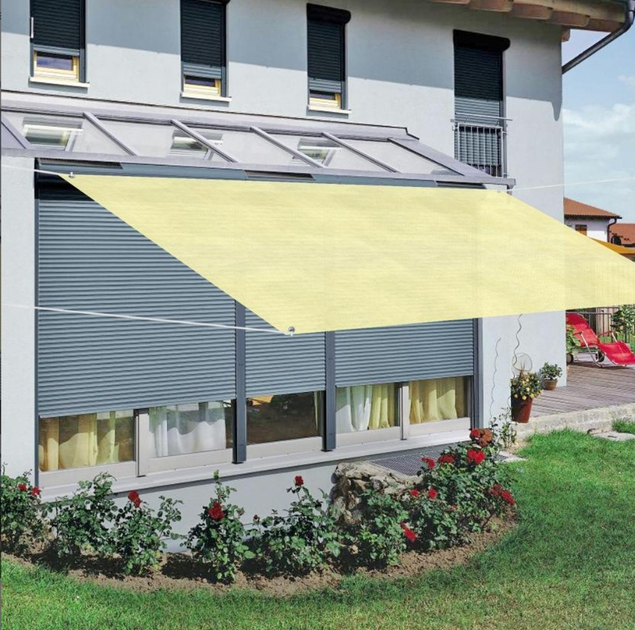 Тент навіс затінюючий прямокутний 3х6м сітка (Молочний) Вінниця - фото 3