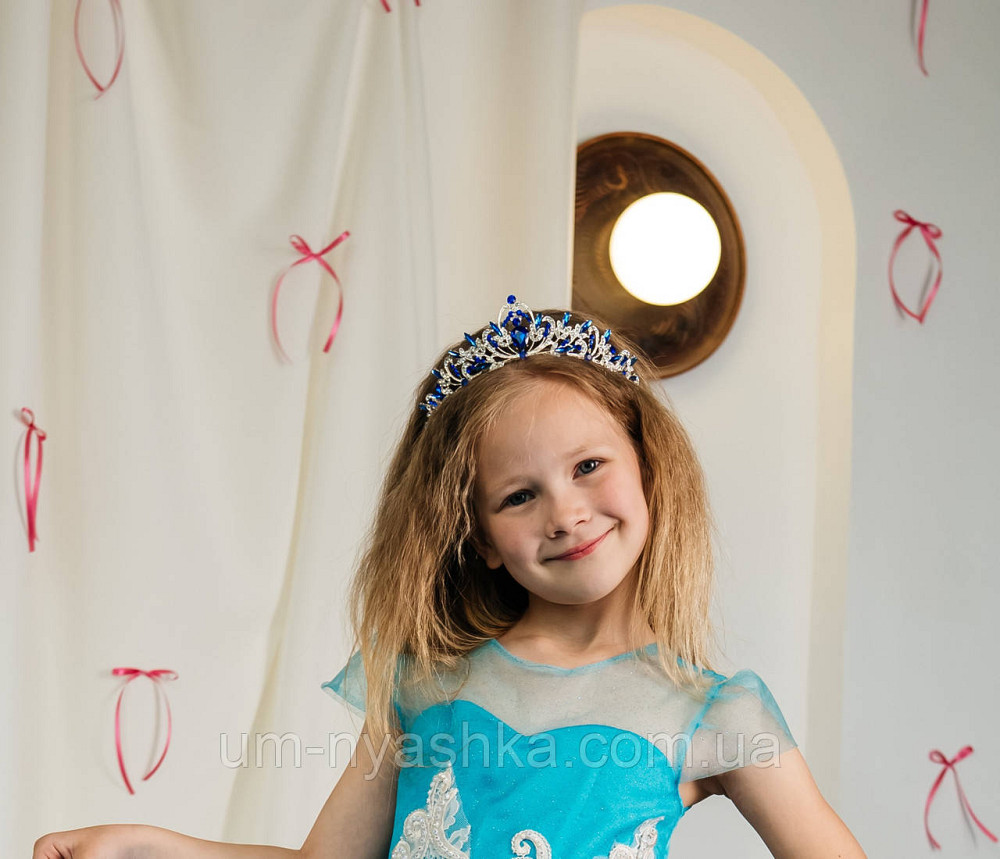 Диадема на обруче Корона синяя с камнями Кривой Рог - изображение 3