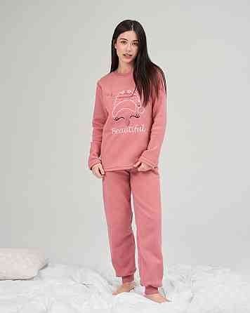 Женская теплая пижама со штанами Флис - Олень в шапке Lady Secret 94109 XL Киев