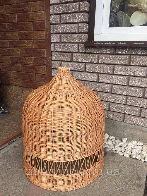 Люстра плетена із візерунком | із лози люстра плетена | плетена люстра під розмір Київ - фото 1