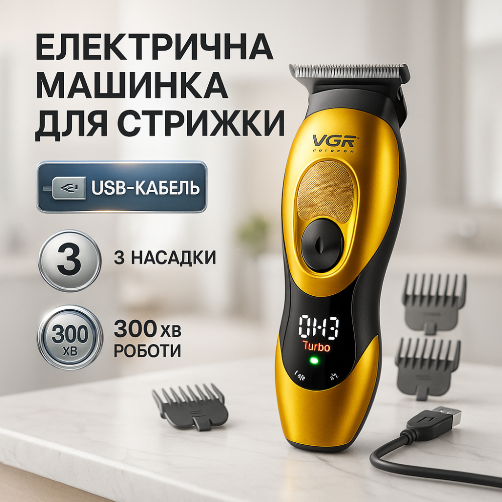 Професійна електрична машинка для стрижки VGR, Машинка для стрижки посіченого волосся VE-89 Львів - фото 15