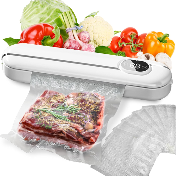 Вакуумный упаковщик TOYSFINITY 300 Вт, 60 кПа для сухих и влажных продуктов, автозапайка + 8 пакетов Киев