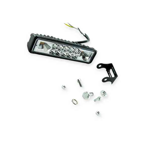 Фара LED прямокутна 150х38х40 (ДВШ) 48W дальній 3030 (yellow, white, yellow) додаткова стробоскоп Мукачево