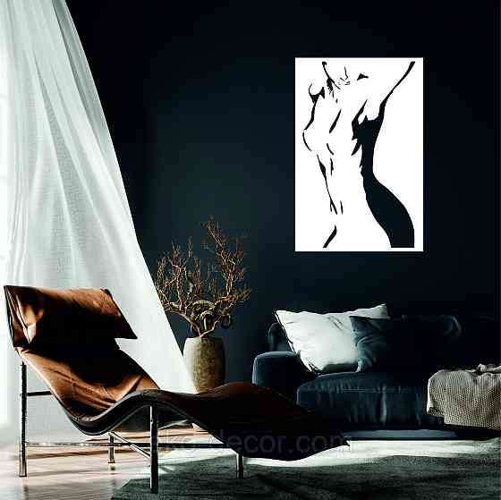 Декоративное настенное Панно «Силуэт женщины», Декор на стену 70*46 см, Белый Киев
