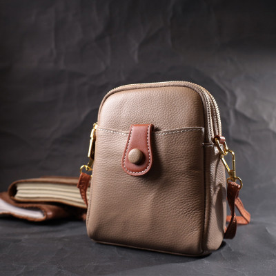 Сумка Vintage Трапеція жіноча з натуральної шкіри Бежева (22271) Вінниця - фото 3