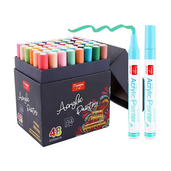 Набір акрилових маркерів GuangNa, 48 кольорів, художні маркери для творчості, скла, тканини, паперу Кам'янець-Подільський