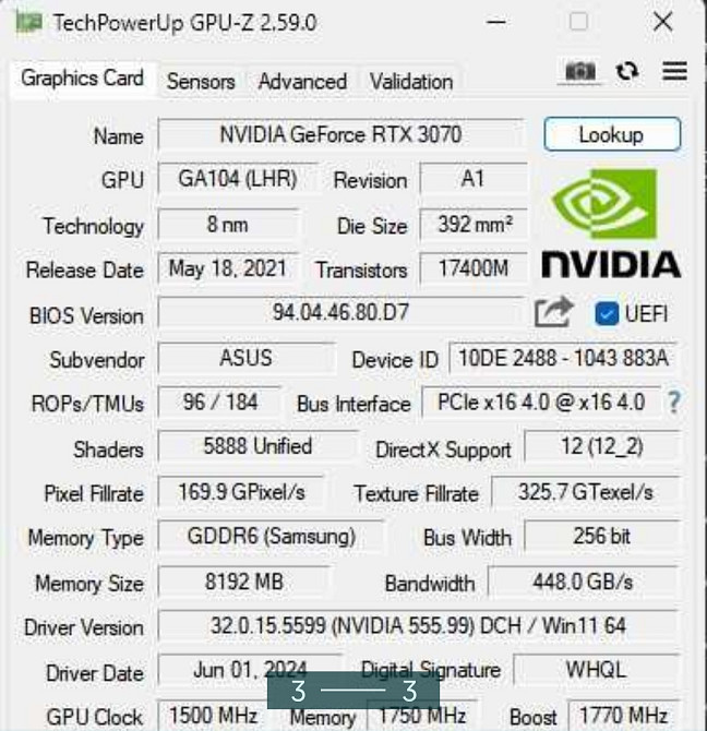 Відеокарта: ASUS RTX 3070 OC Edition 8Gb. GDDR6.14000 МГц Київ - фото 1