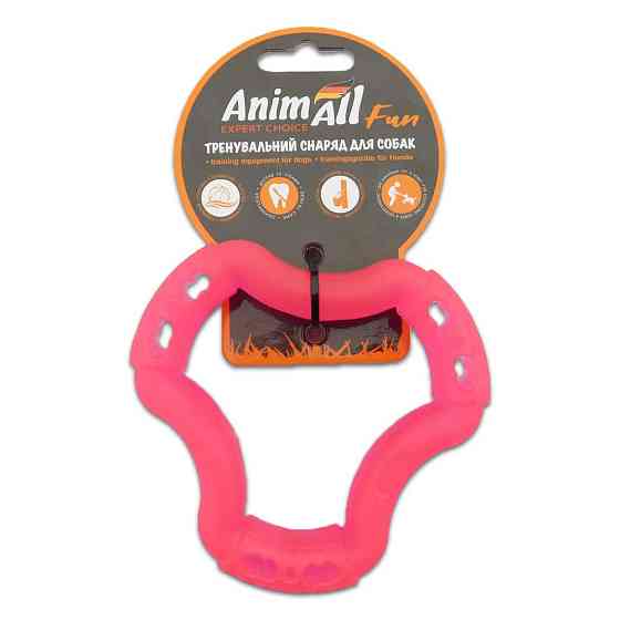 Іграшка AnimAll Fun кільце 6 сторін для собак, коралове, 12 см Київ