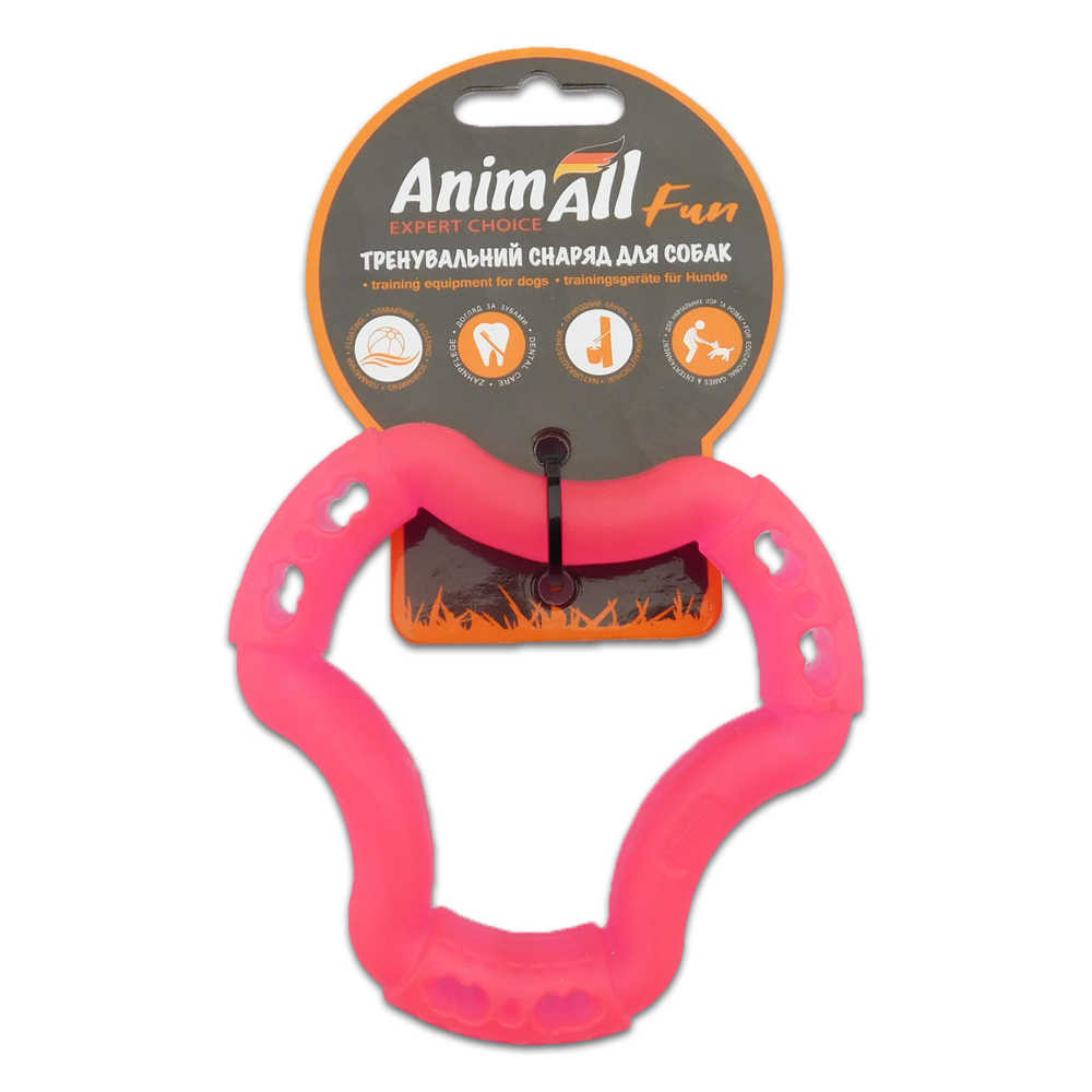 Іграшка AnimAll Fun кільце 6 сторін для собак, коралове, 12 см Київ - фото 1