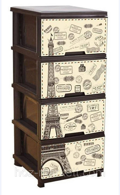 Комод пластиковый коричневый 