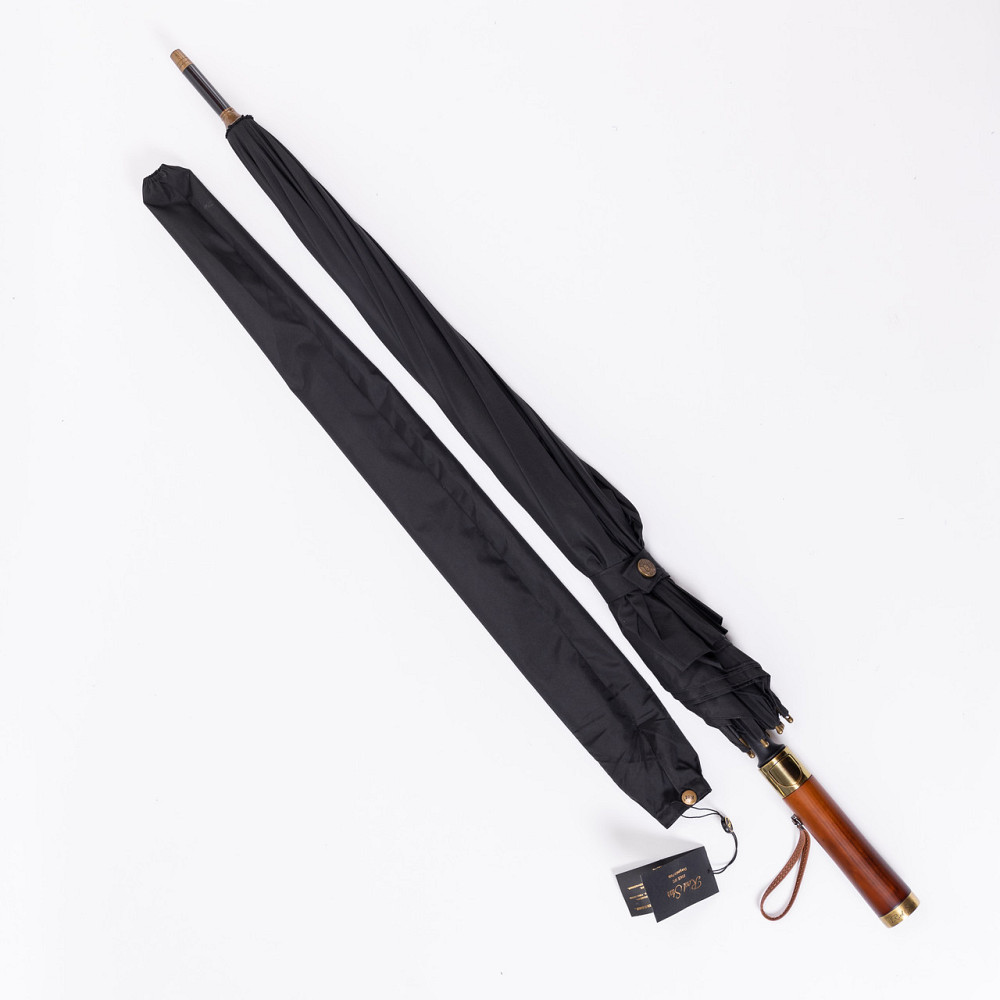 Полуавтоматичний зонт-трость чорний 124 см Київ - фото 8