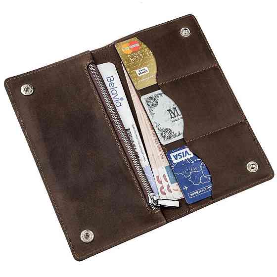 Бумажник мужской вертикальный матовый SHVIGEL 16198 Коричневый Киев