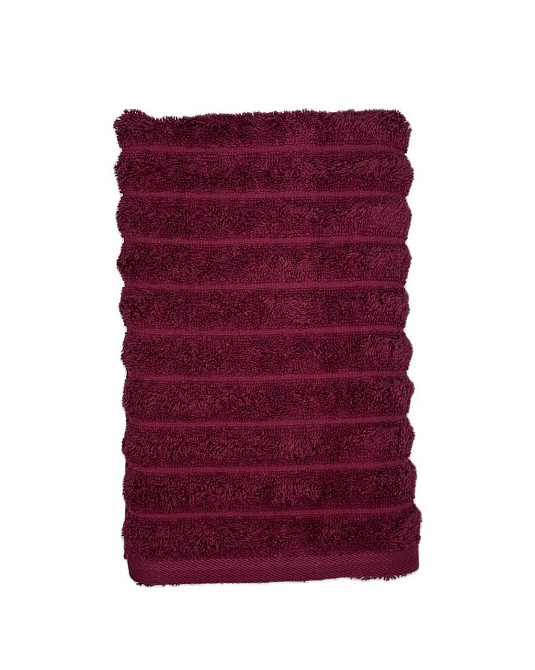 Рушник однотонний Ideal Textile Хвилі 40х60 см 450 г/м2 (56861075) Бордовий Чернівці - фото 1
