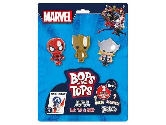 Набір фігурок Bop n Tops топерів колекційних Марвел (5 фігурок, асорті) MAR-3562-KV-FO ТМ SAMBRO Київ