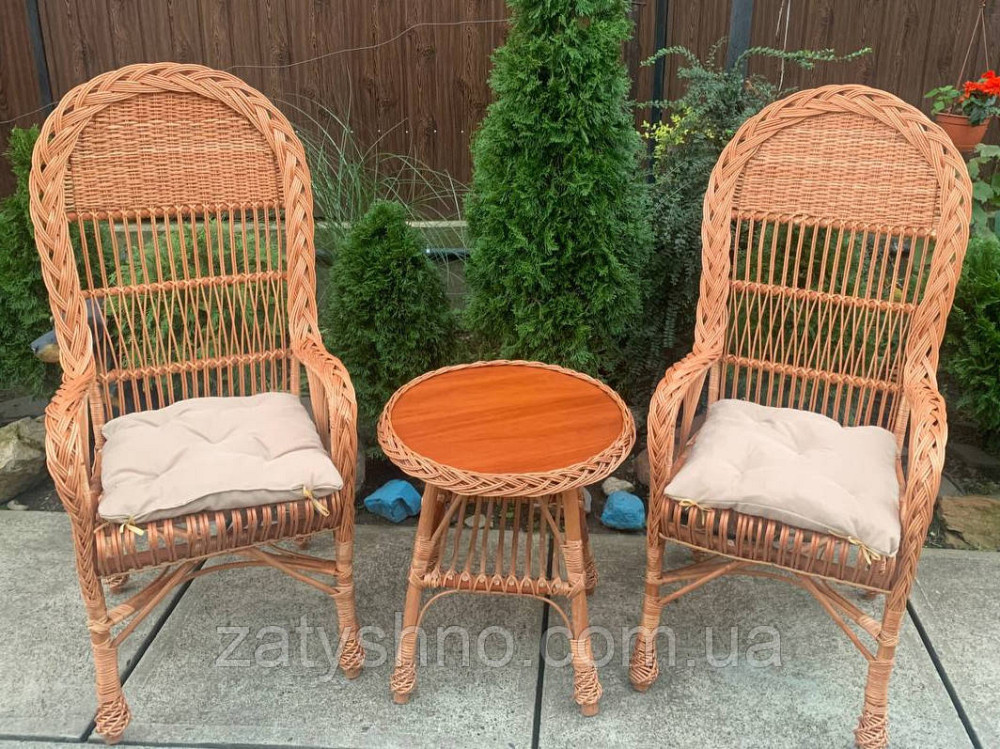 Комплект: словацкое кресло и столик из лозы Киев - изображение 1