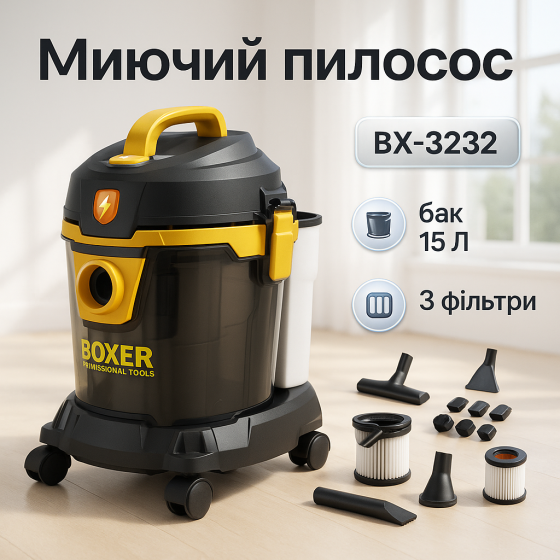 Промышленный пылесос Boxer BX-3232 для влажной и сухой уборки 2400Вт. GE-49 Львов