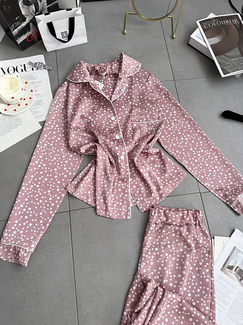 Жіночий стильний домашній костюм-двійка турецький шовк Пудра, 42/44 Одеса - фото 2