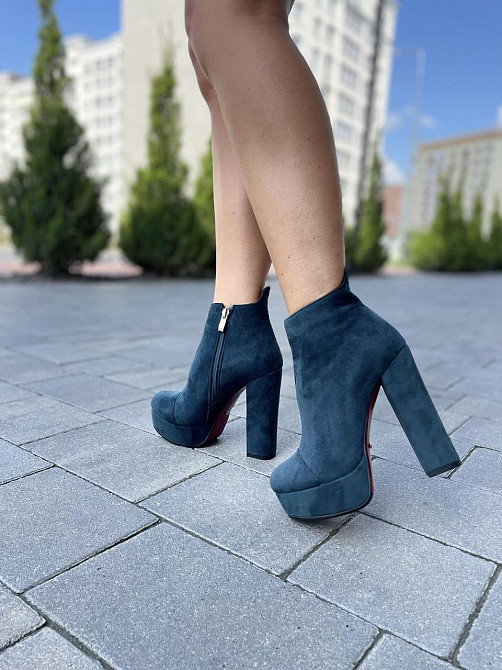 Жіночі туфлі STILLETA зелені екозамша каблук 13 см (D1715-A917-4) 37р.39р. Коломия - фото 2