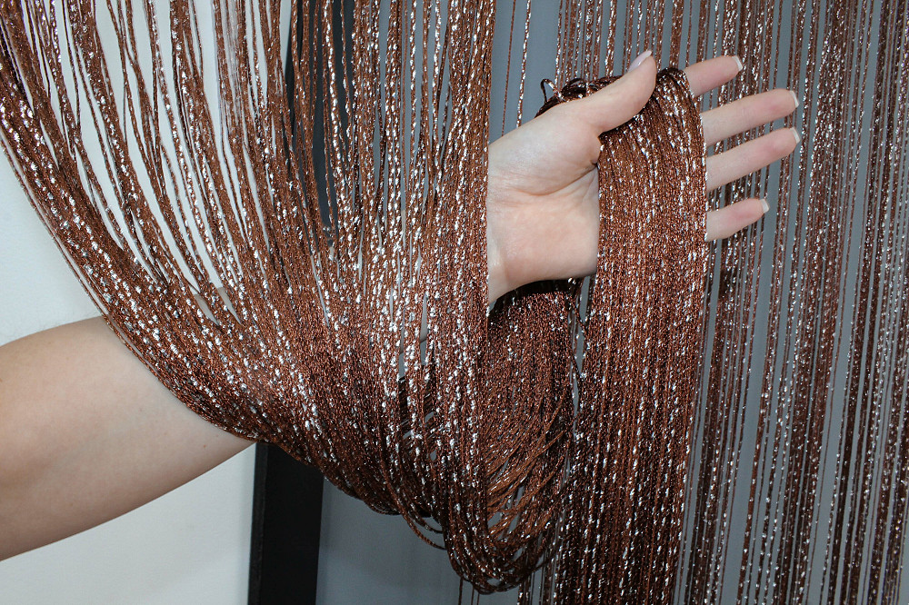Штори-нитки "Кісея" з люрексом Коричневий 300х300см 1 шт (61-001) Київ - фото 5