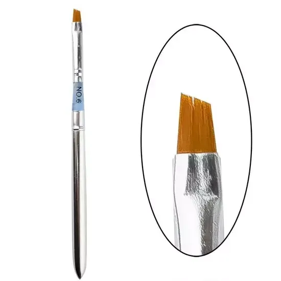 Трансформер пензель для геля - скошенна (металічна) Київ