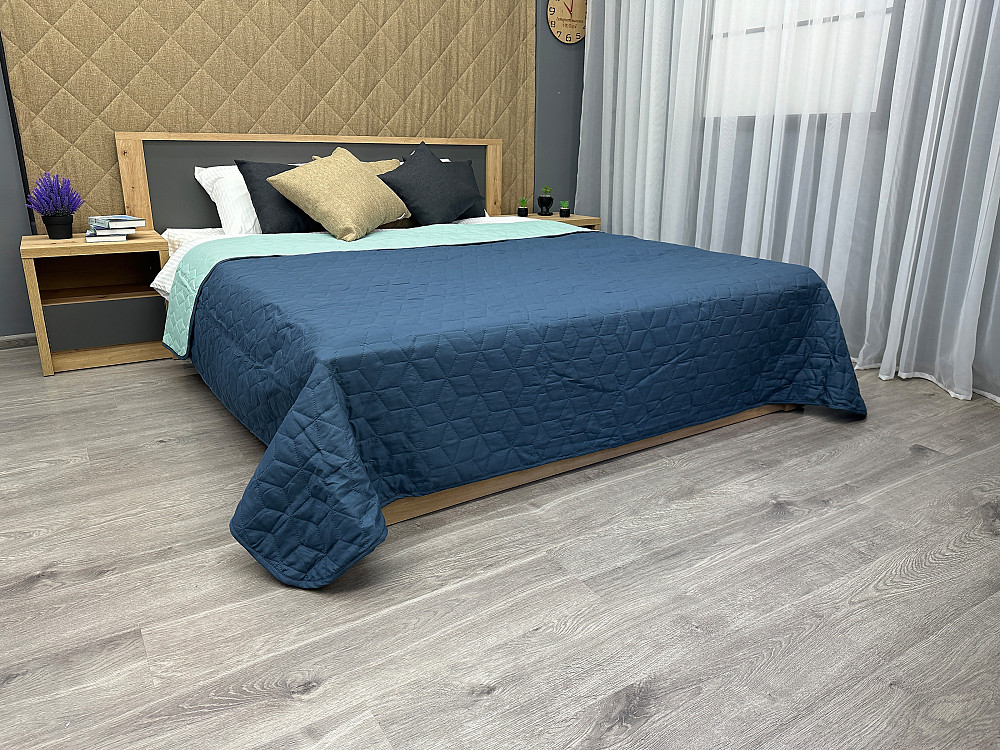 Покривало двостороннє Decorator Microfiber куб 140х215 см синій з блакитним (85-108) Київ - фото 8