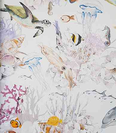 Шпалери флізелінові Decoprint Good Vibes 0.53х10 м дитячі молодіжні дерева пальми тропіки написи салатові Київ