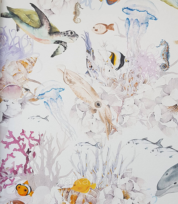 Шпалери флізелінові Decoprint Good Vibes 0.53х10 м дитячі молодіжні дерева пальми тропіки написи салатові Київ - фото 1