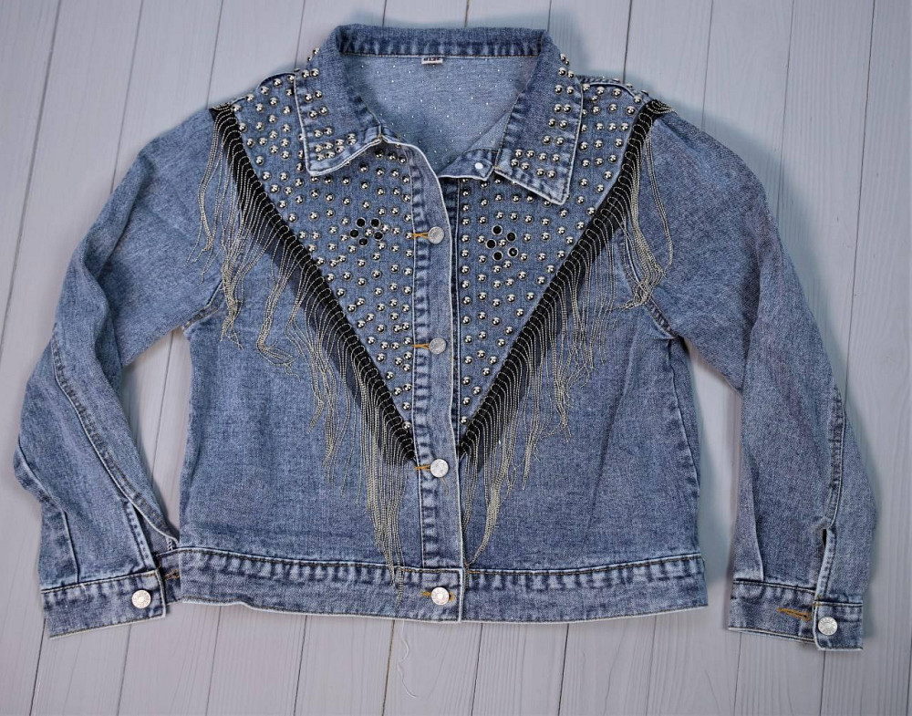 Джинсовая куртка женская оверсайз с бахрамой р 42-46 Харьков - изображение 4
