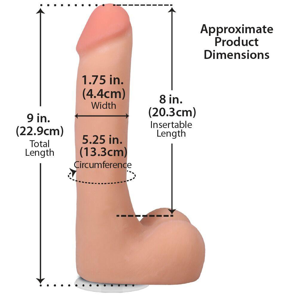 Фалоімітатор Doc Johnson The Realistic Cock ULTRASKYN - 9 Inch with Balls Vanilla Sex Aura Київ - фото 5