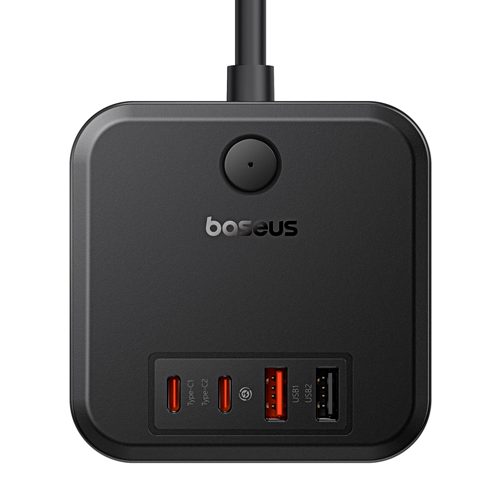 Мережевий зарядний пристрій Baseus PowerCombo Cube Power Strip 3AC+2U+2C 30W 1.5m EU Cluster Black Київ - фото 4