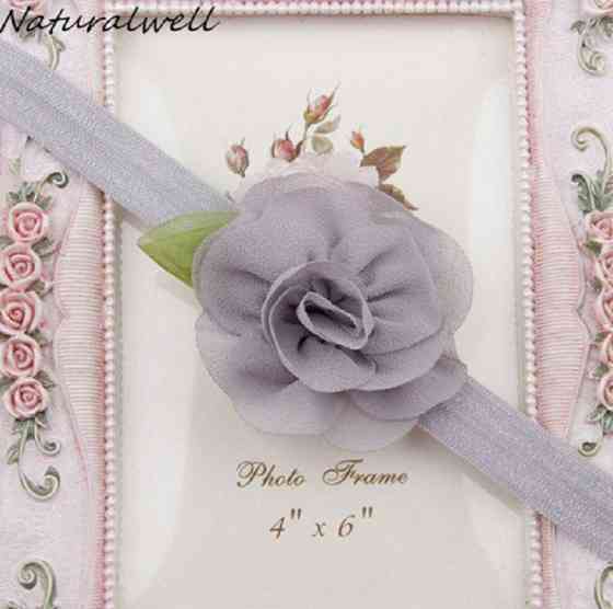 Дитяча пов'язка сіра - розмір універсальний (на резинці), розмір квітки 5,5 см Київ