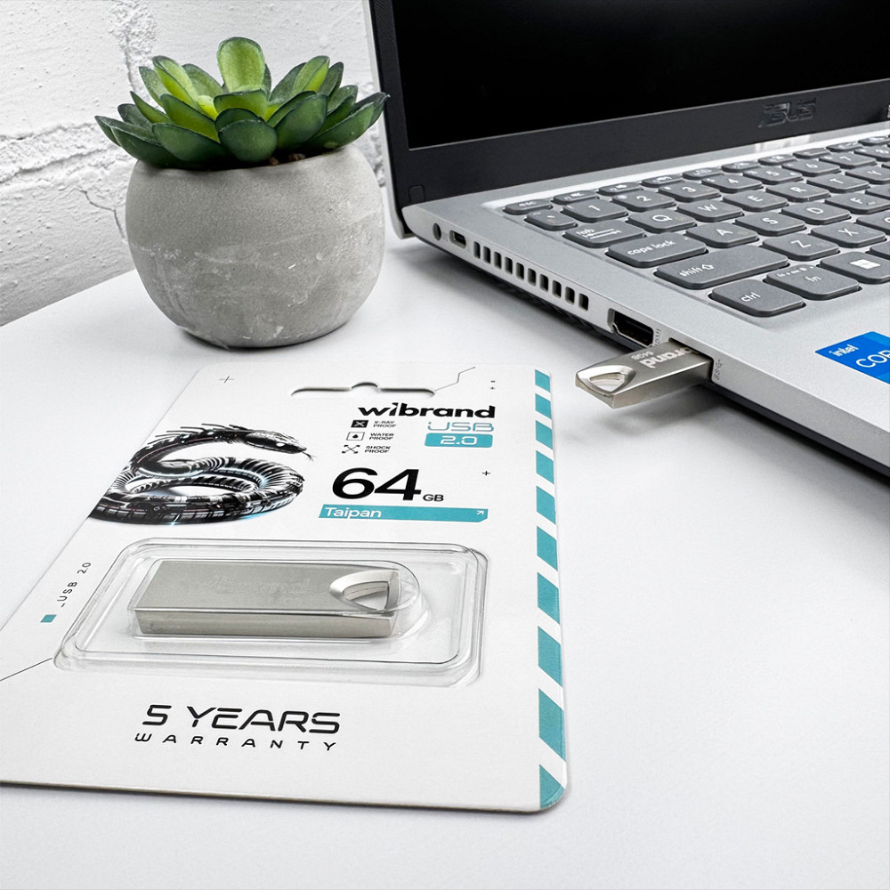Флешка Wibrand 64ГБ Silver Київ - фото 2