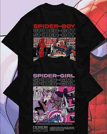 Парні футболки Spider-Boy & Spider-Girl XL, M, Графітовий Чернівці