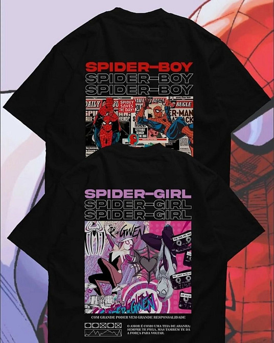Парні футболки Spider-Boy & Spider-Girl XL, M, Графітовий Чернівці - фото 1