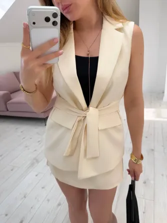 Жіночий костюм з жилетом і шортами-спідницею | стильний комплект Одеса