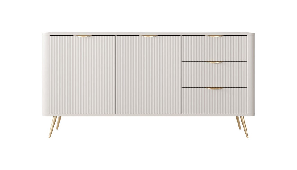 Комод Perfect Home Ланте/Lante 2-дверный с 3 ящиками и золотыми ножками 2D3S/163 Беж (PFH-091180) Днепр - изображение 5