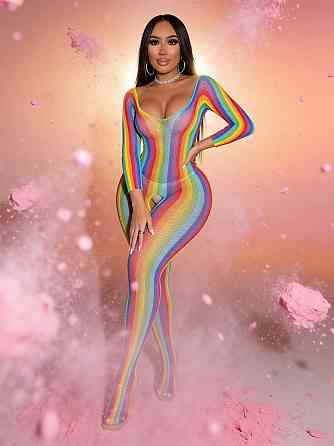 Комбинезон сетка Star Night с длинными рукавами, разноцветный, OS (S–L) Sex Aura Киев
