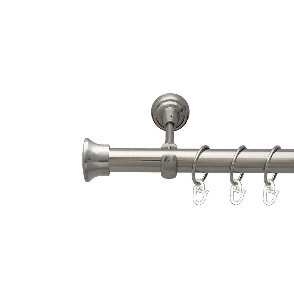 Карниз Orvit Дуо металевий однорядний відкритий гладка труба кільце металеве Нержавіюча Сталь 25 мм 200 см (00-00026586) Львів - фото 1