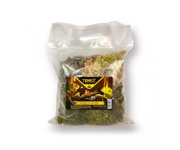 Набір субстратів для тераріума 4 мхи TerriX - 5л Зміїв - фото 2
