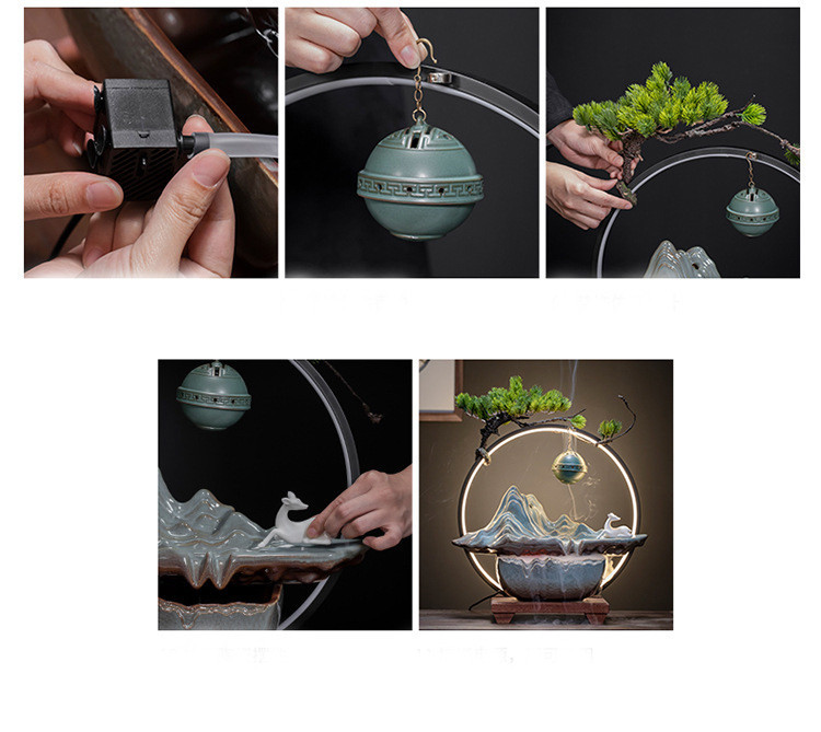 Декоративный водопад 42х42 см, фонтан, увлажнитель воздуха, подставка для конусов, светильник 5в1!! Кременчуг - изображение 4