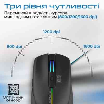 Мишка Promate Kitt Wireless Black (kitt.black) Вінниця